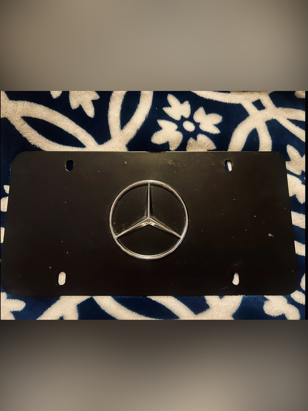 Mercedes-Benz Black License Plate Frame with Chrome Emblem